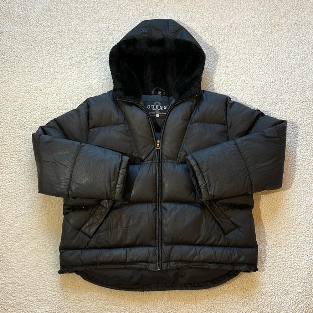 Vintage 90s/ Y2K Guess Outerwear Opium Style Down Feather Puffer Jacket